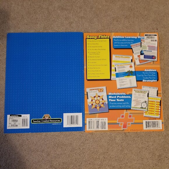 Lot of 2 Educational Student Workbooks, Addition Math, Spelling, Grades 1-3 - Picture 2 of 4